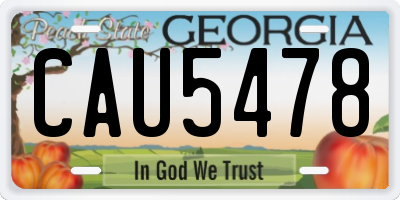 GA license plate CAU5478