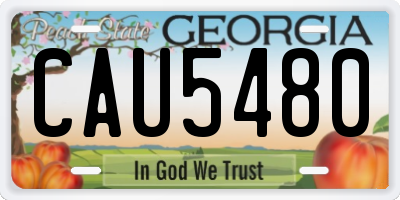GA license plate CAU5480