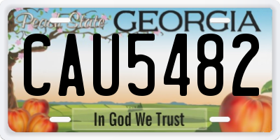 GA license plate CAU5482