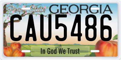 GA license plate CAU5486