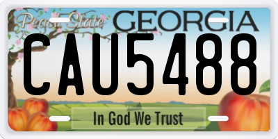 GA license plate CAU5488