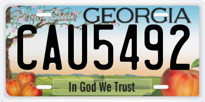 GA license plate CAU5492