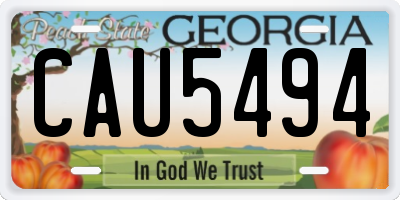 GA license plate CAU5494