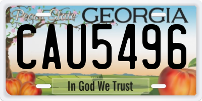 GA license plate CAU5496