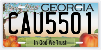 GA license plate CAU5501