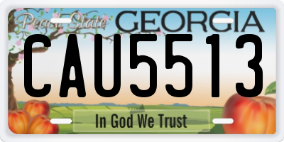 GA license plate CAU5513