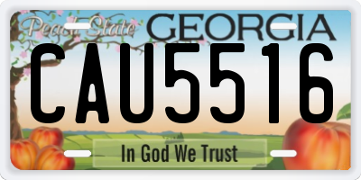 GA license plate CAU5516