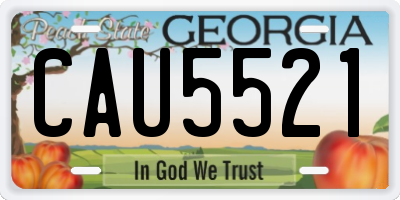 GA license plate CAU5521
