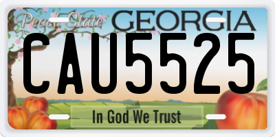 GA license plate CAU5525