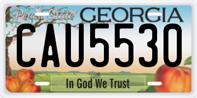 GA license plate CAU5530