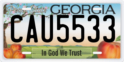 GA license plate CAU5533