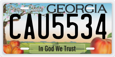 GA license plate CAU5534