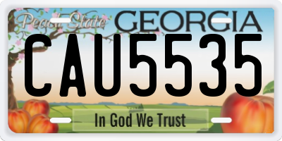 GA license plate CAU5535