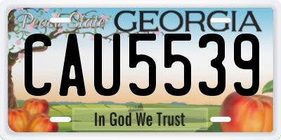 GA license plate CAU5539