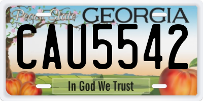 GA license plate CAU5542