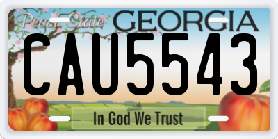 GA license plate CAU5543