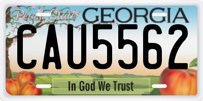 GA license plate CAU5562