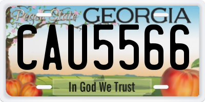 GA license plate CAU5566