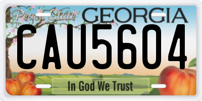 GA license plate CAU5604