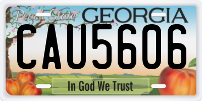 GA license plate CAU5606