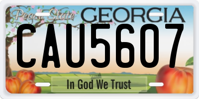 GA license plate CAU5607