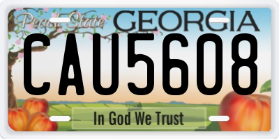 GA license plate CAU5608