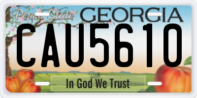 GA license plate CAU5610