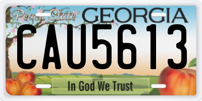 GA license plate CAU5613