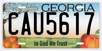GA license plate CAU5617