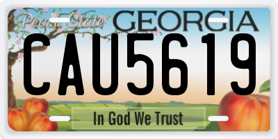 GA license plate CAU5619