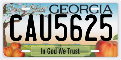 GA license plate CAU5625