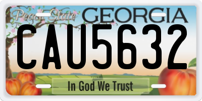 GA license plate CAU5632