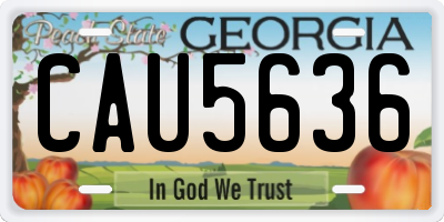 GA license plate CAU5636