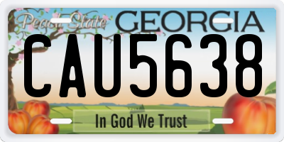 GA license plate CAU5638