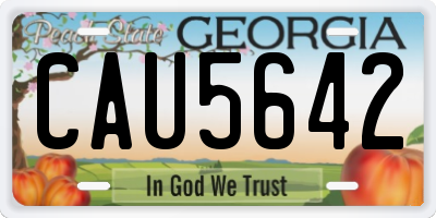 GA license plate CAU5642