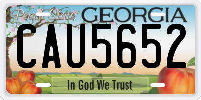 GA license plate CAU5652