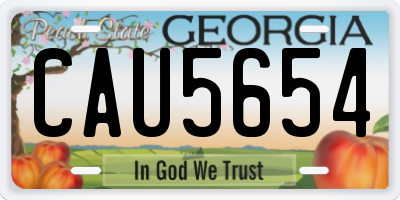 GA license plate CAU5654