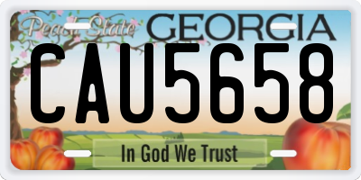 GA license plate CAU5658