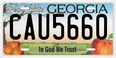 GA license plate CAU5660