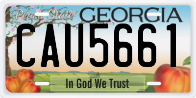GA license plate CAU5661