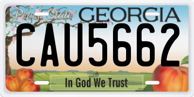 GA license plate CAU5662