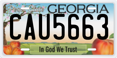 GA license plate CAU5663