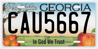 GA license plate CAU5667