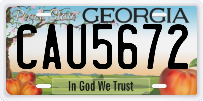 GA license plate CAU5672
