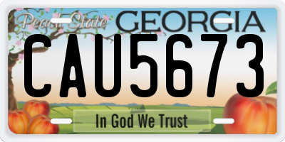 GA license plate CAU5673
