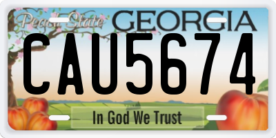 GA license plate CAU5674