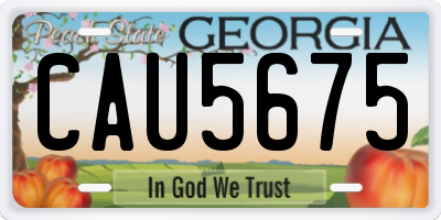 GA license plate CAU5675