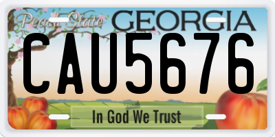 GA license plate CAU5676