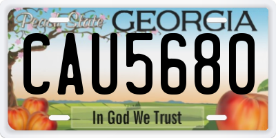 GA license plate CAU5680