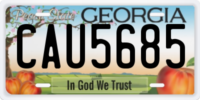 GA license plate CAU5685